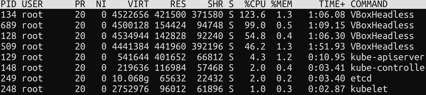 top commnad at master node
